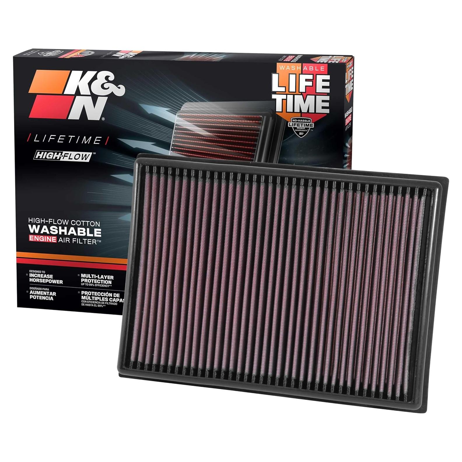 Filtro de Aire K&N Alto Flujo 33-2438 para Toyota/Lexus 2010-2024