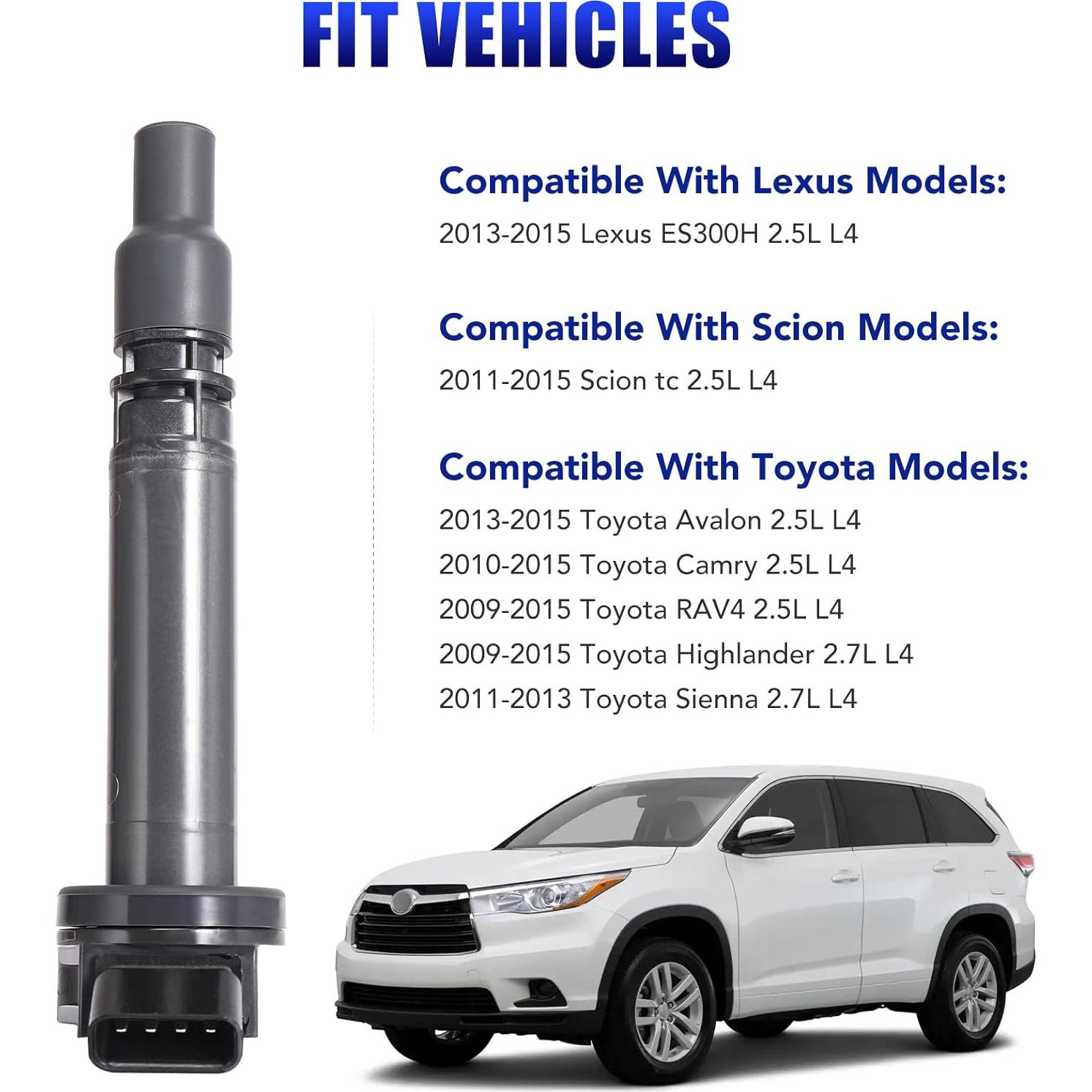 Juego de 4 Bobinas de Encendido LCWRGS para Toyota 2.5L 2.7L