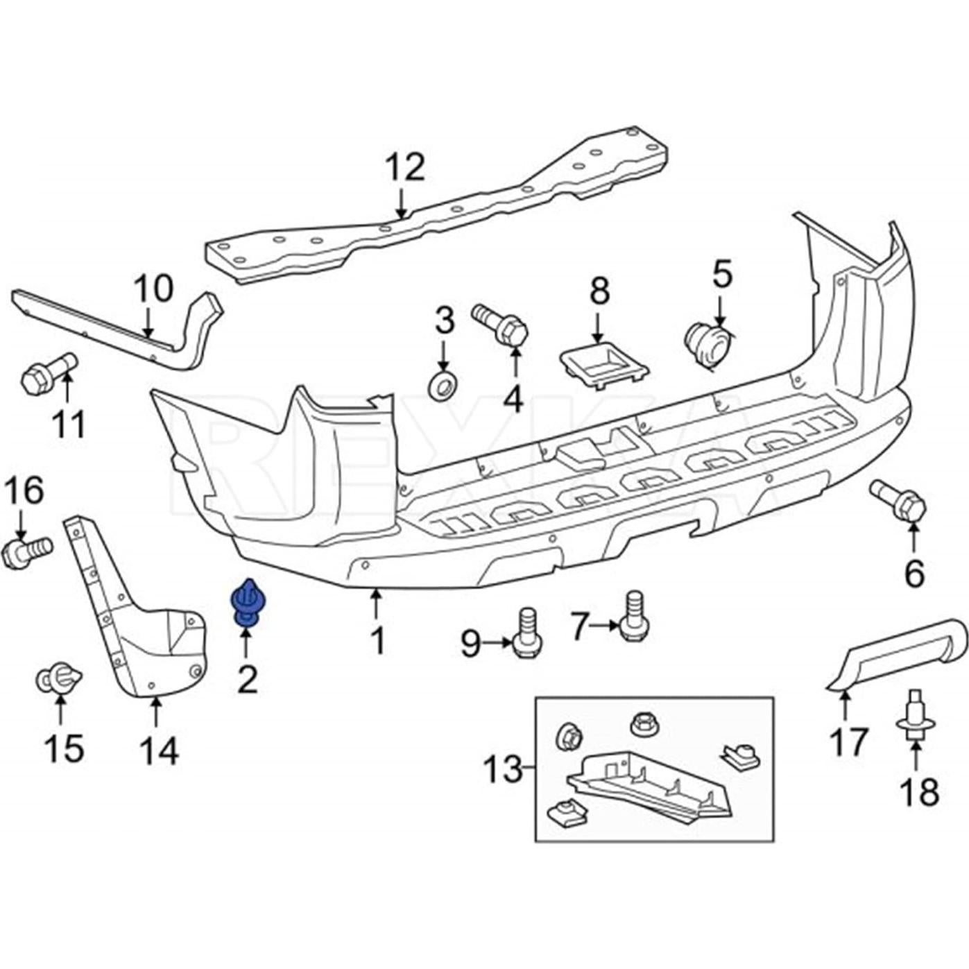 Clips de Retención Rexka 15pcs para Toyota y Lexus OEM