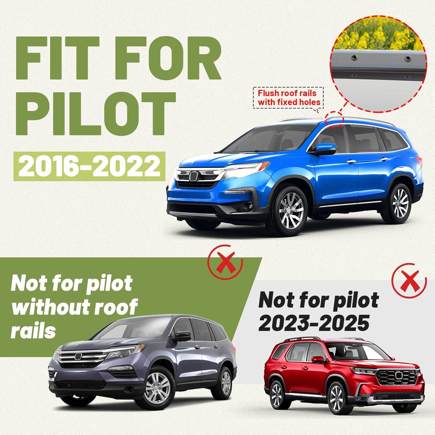 Barras Transversales de Techo TRAVLETIC para Honda Pilot 2016-2022