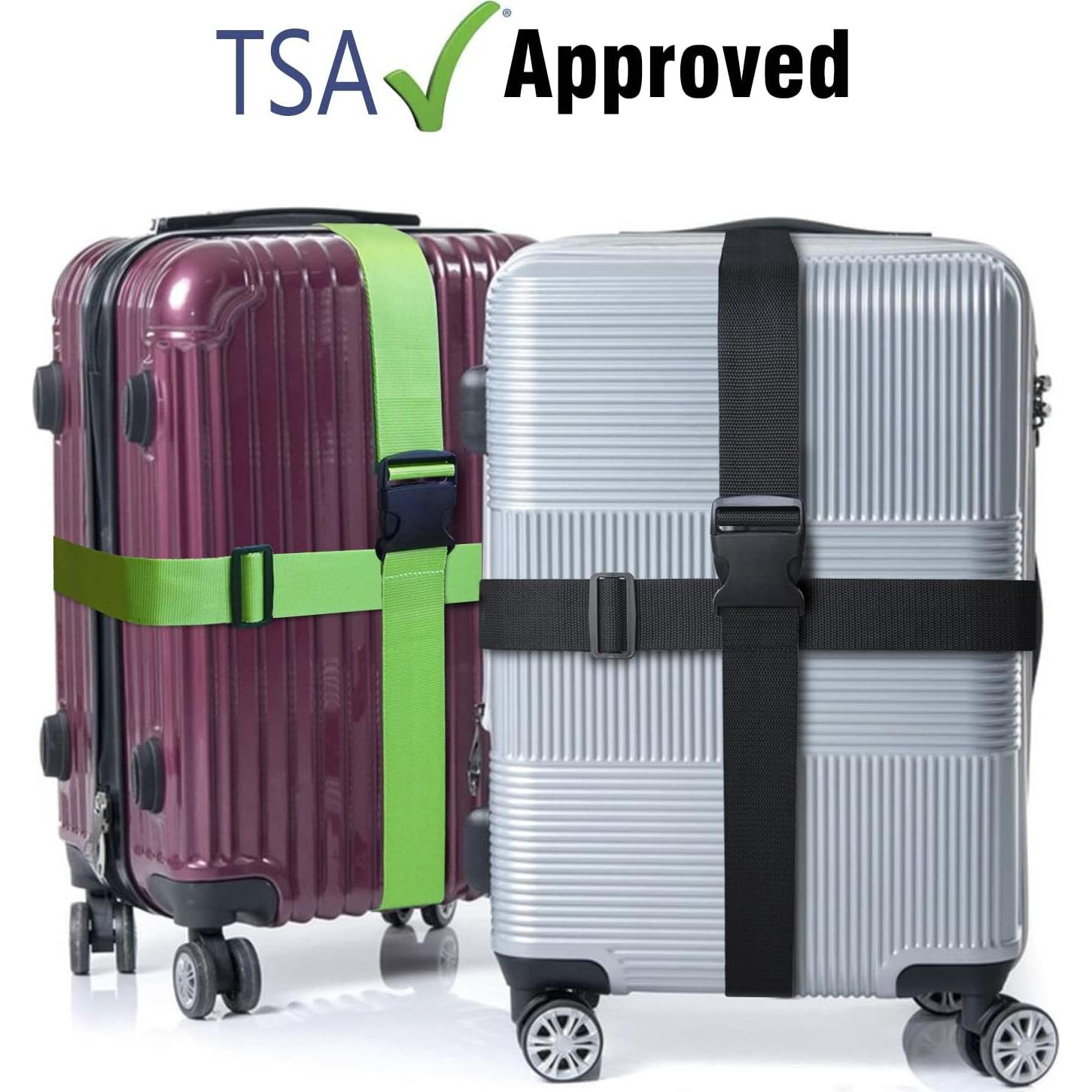 Correa de Equipaje Ajustable VVEIFO 198 cm x 5 cm 2 Pcs