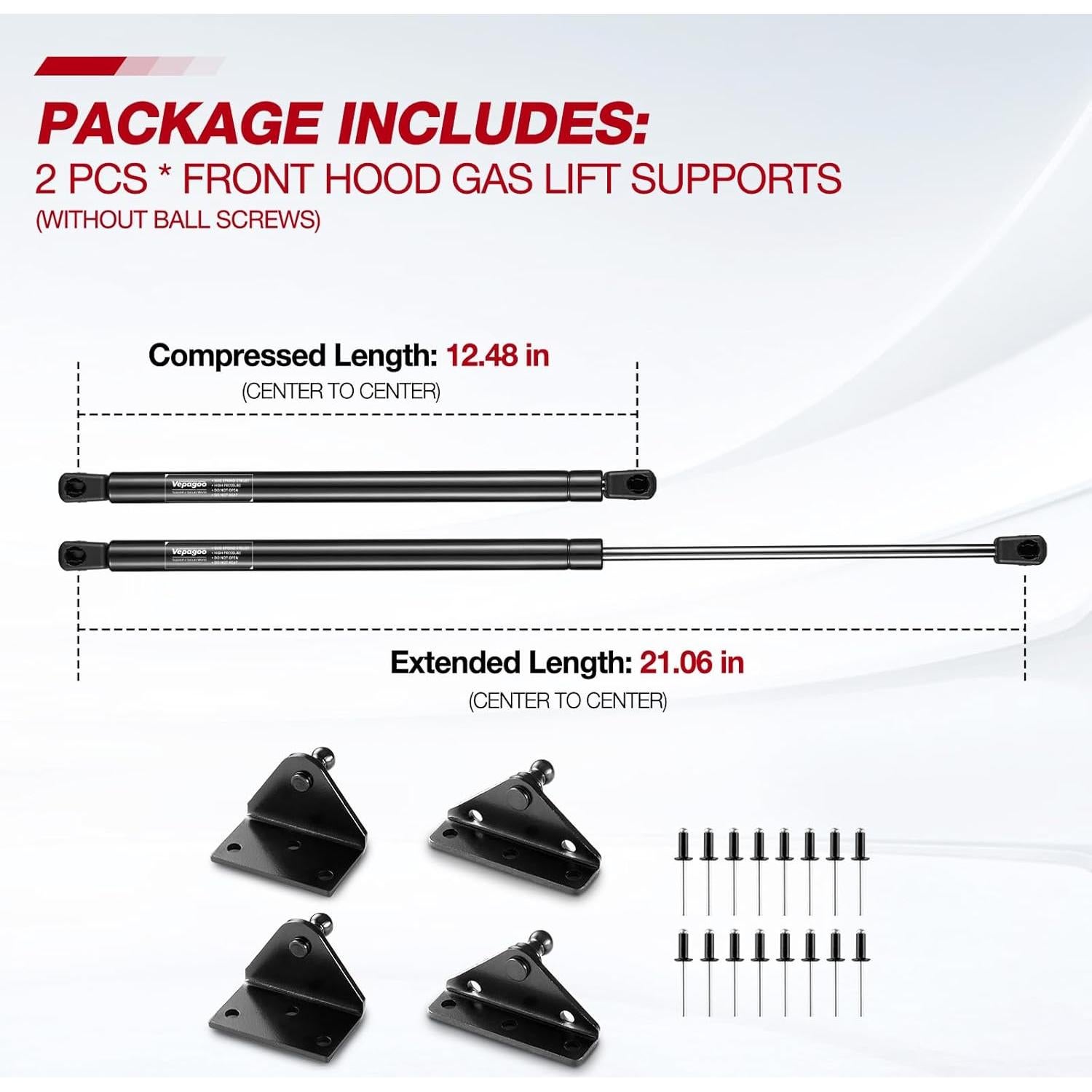 Soportes de Elevación del Capó Delantero Vepagoo para Toyota Tacoma 2005-2015