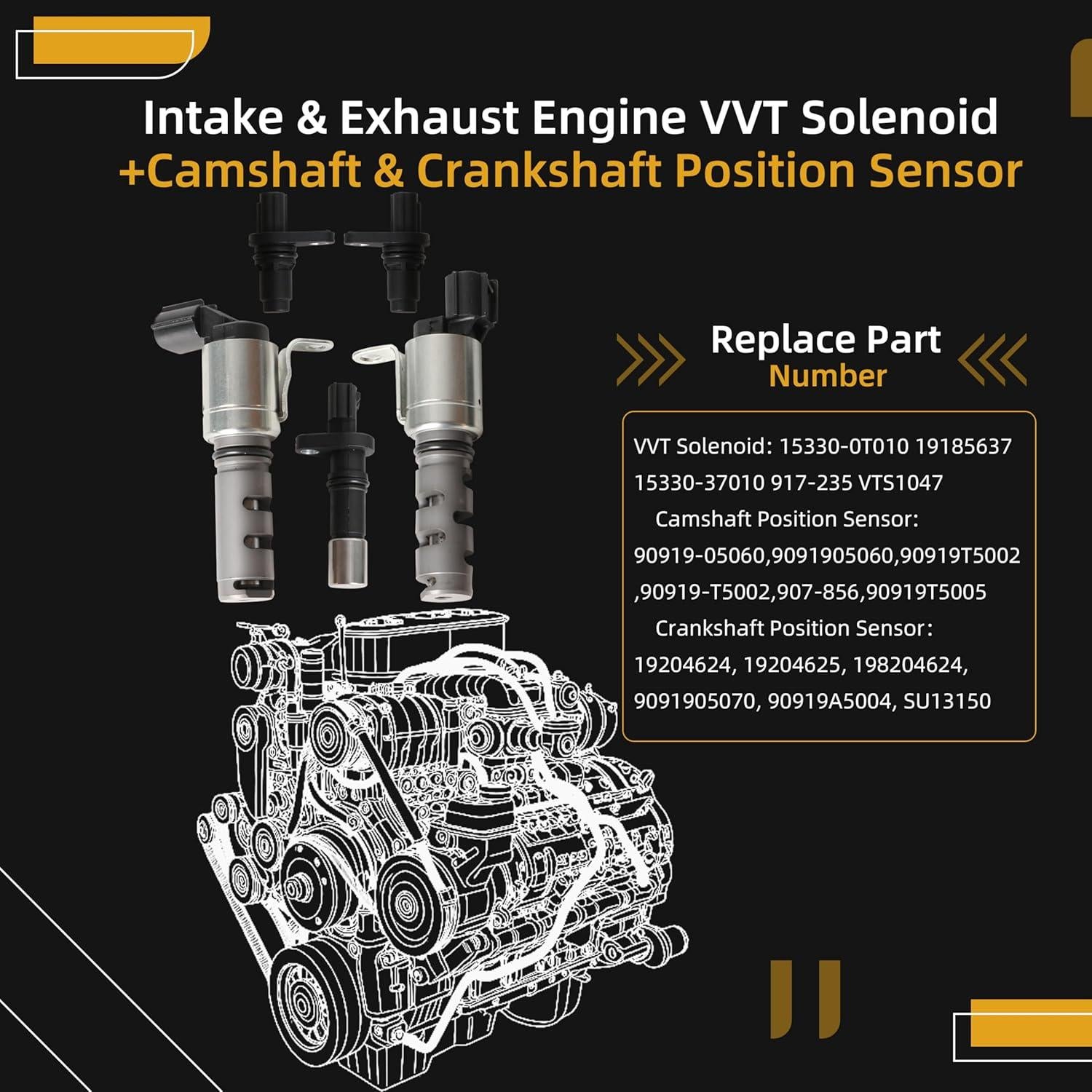 VVT Solenoide y Sensores de Posición para Lexus y Toyota