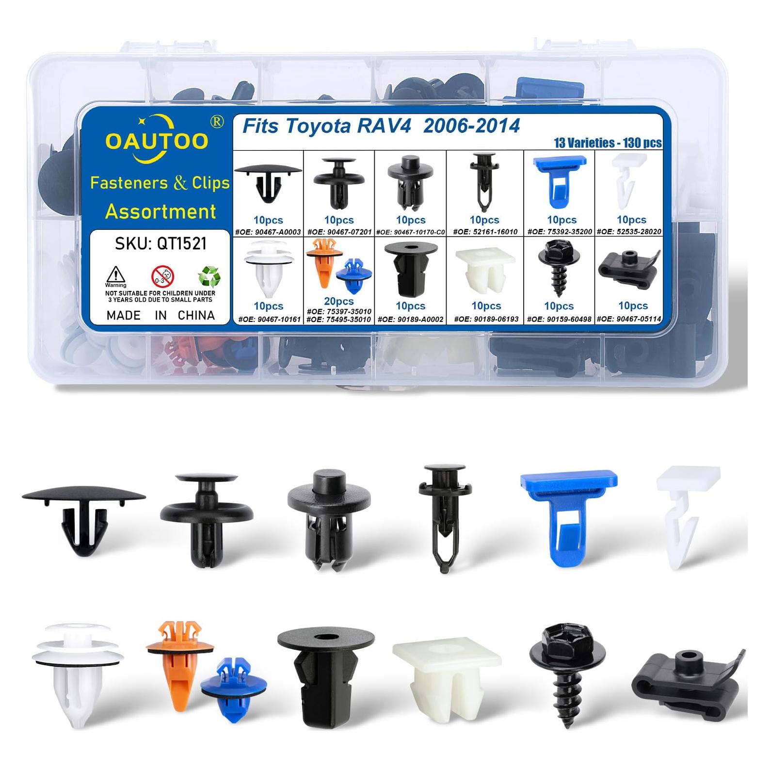 Kit de Clips de Sujetador OAUTOO 130 Piezas para Toyota RAV4 2006-2014
