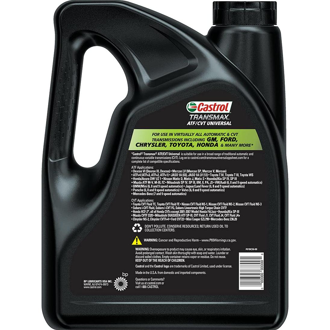 Fluido de Transmisión Automática Castrol Transmax ATF/CVT 3.79L