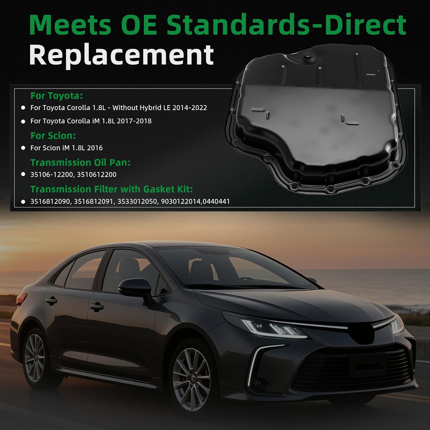 Cárter de Aceite de Transmisión Automática Riyhch con Filtro y Junta para Toyota Corolla 1.8L 2014-2022