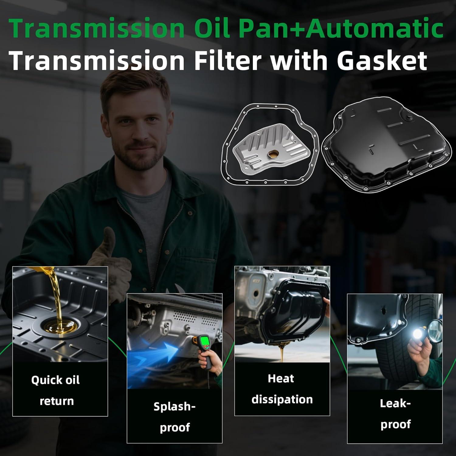 Cárter de Aceite de Transmisión Automática Riyhch con Filtro y Junta para Toyota Corolla 1.8L 2014-2022