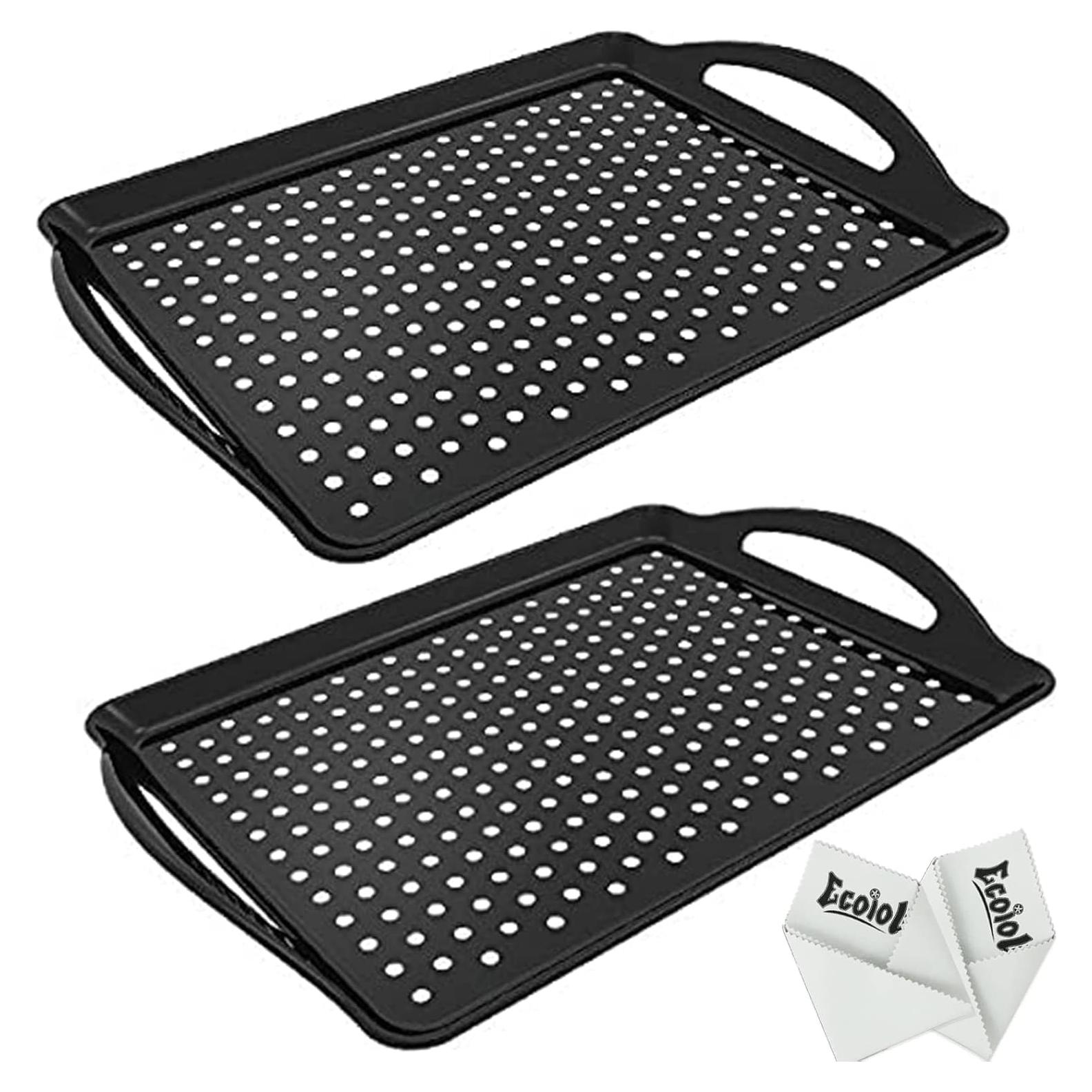 Bandeja de Servicio Antideslizante LONEA 2 Piezas Negra 40.6x27.9cm