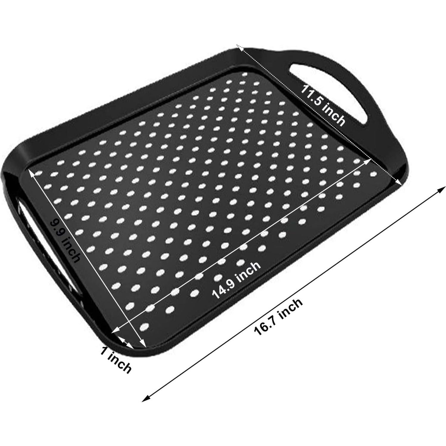 Bandeja de Servicio Antideslizante LONEA 2 Piezas Negra 40.6x27.9cm