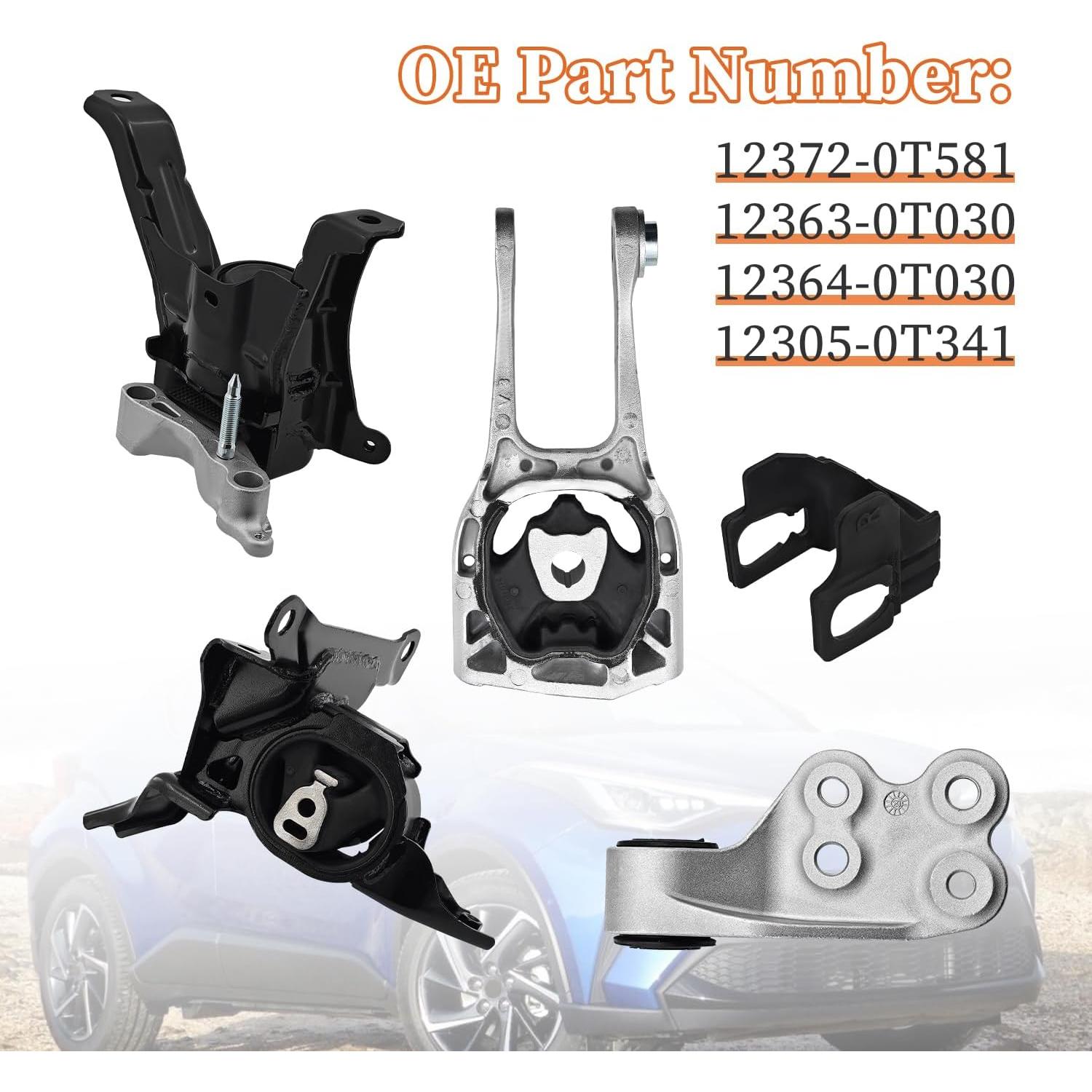 Juego de 4 Soportes de Motor y Transmisión Yainetan para Toyota C-HR 2018-2022