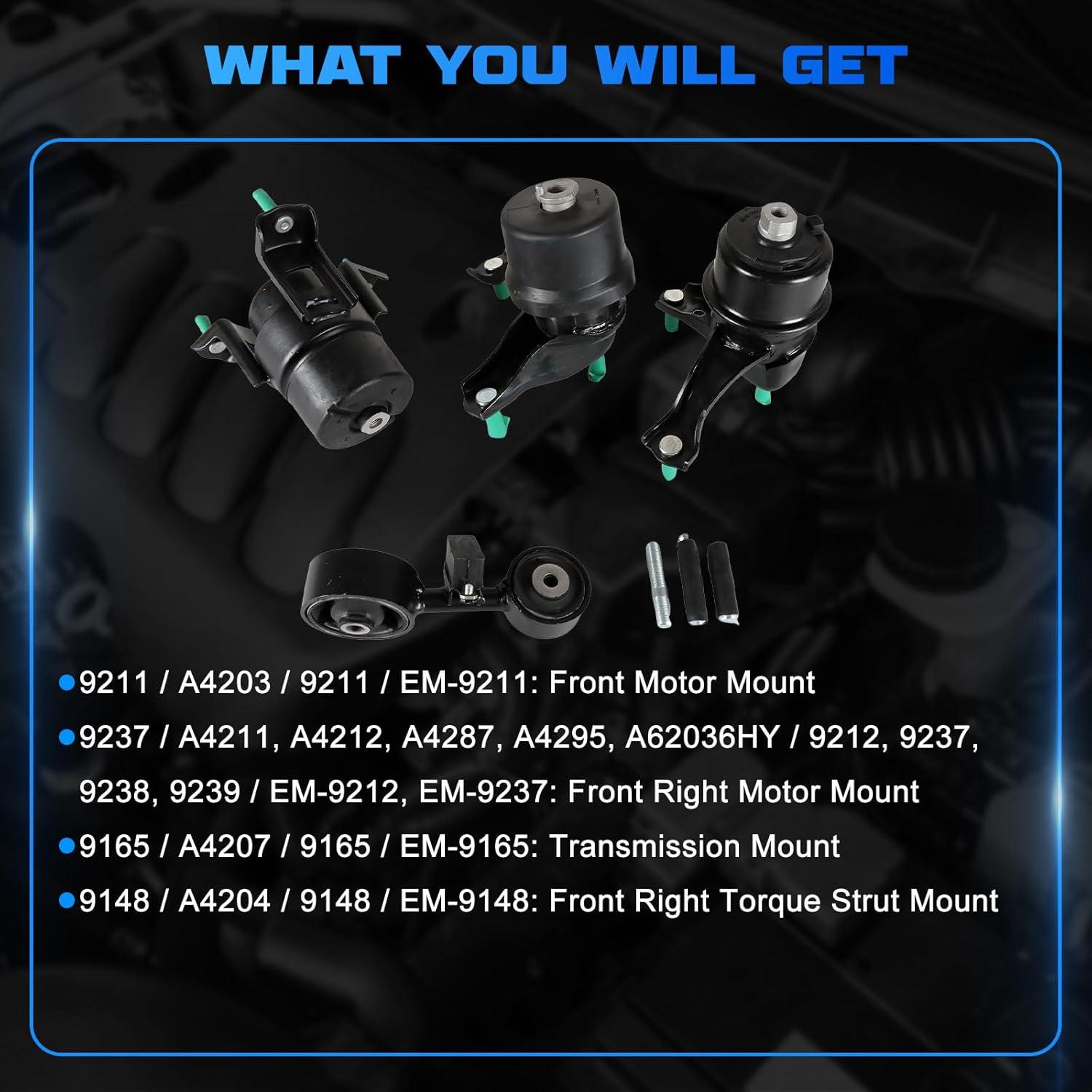 Kit de Montaje de Motor YOMALL 4Pcs para Camry 2.4L 2002-2006