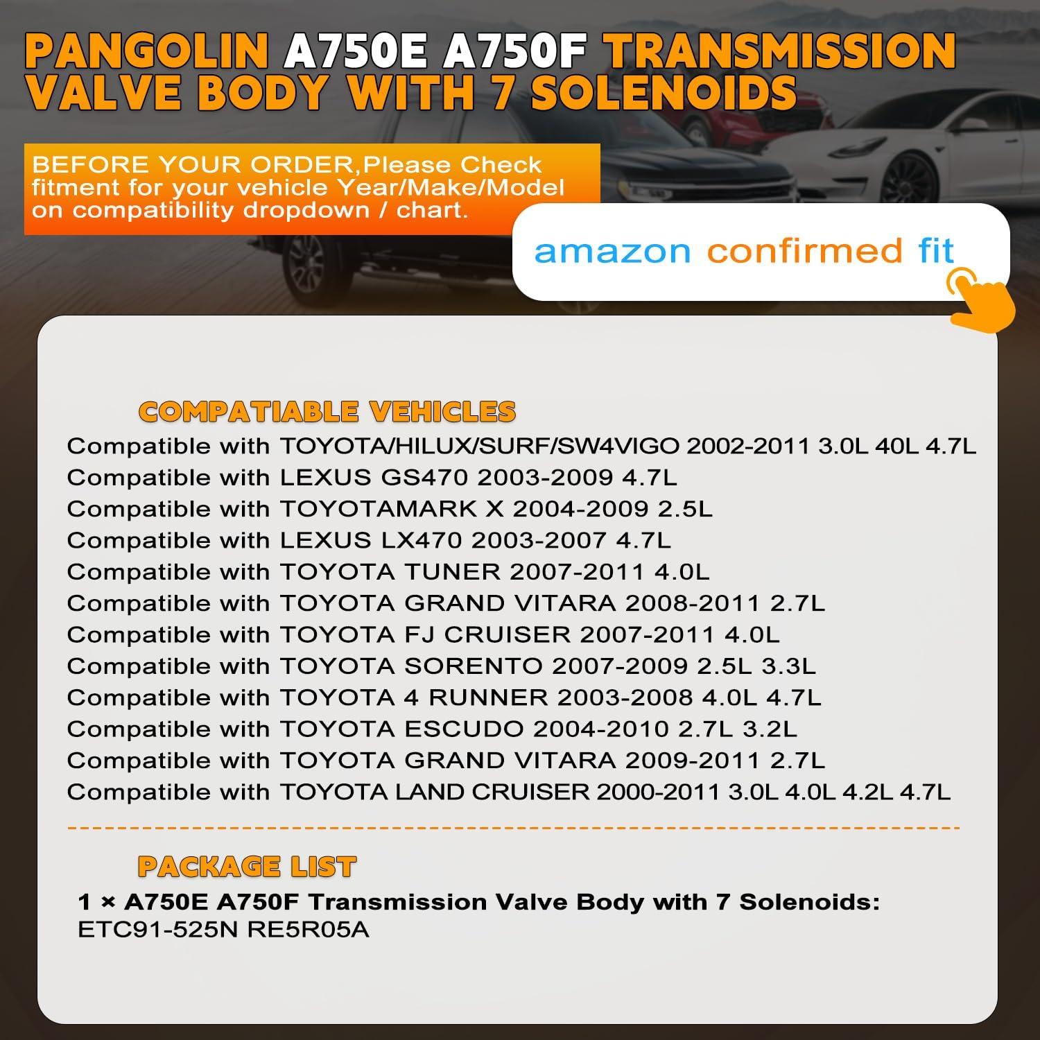 Cuerpo de Válvula de Transmisión PANGOLIN A750E A750F 6.35kg