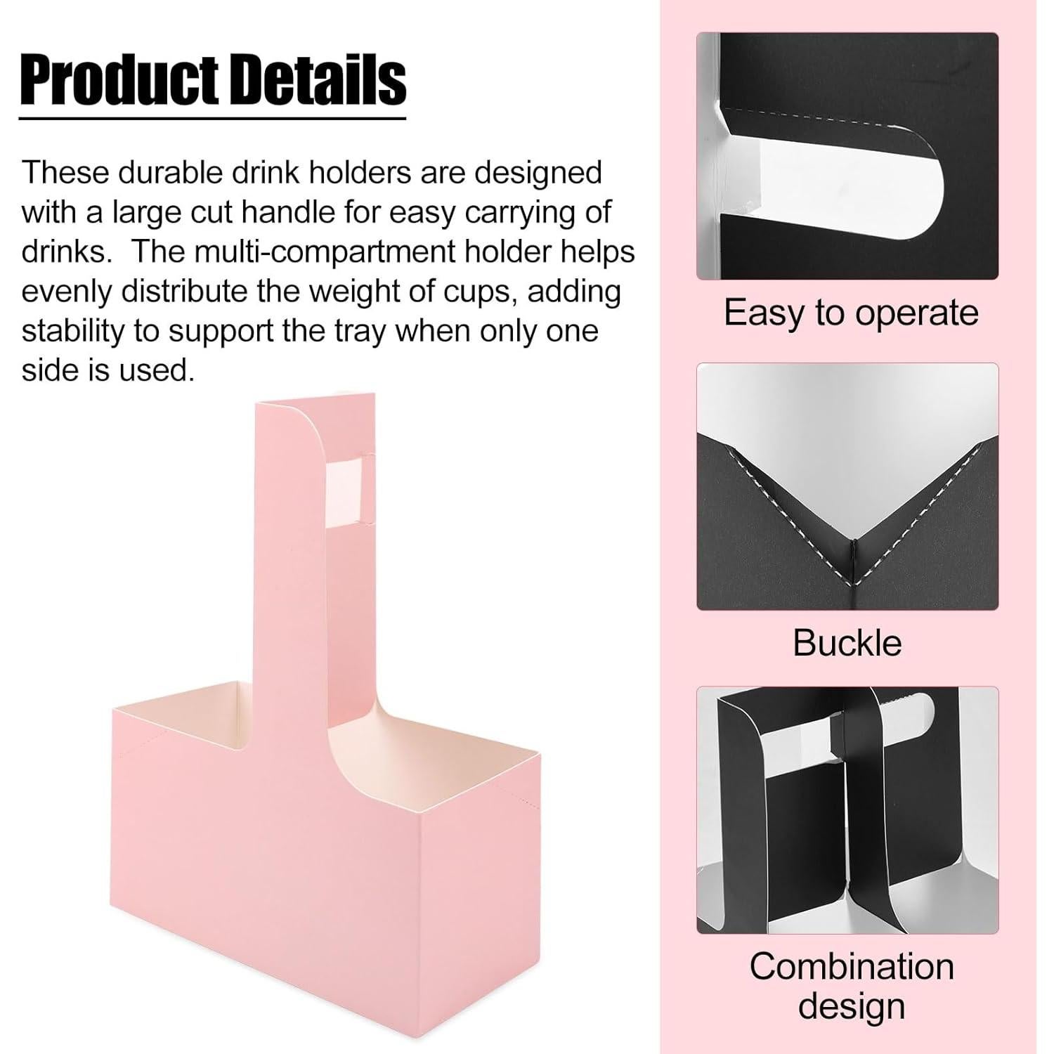 20 Soportes de Café de Cartón con Asa para 2 Tazas - Gosknor