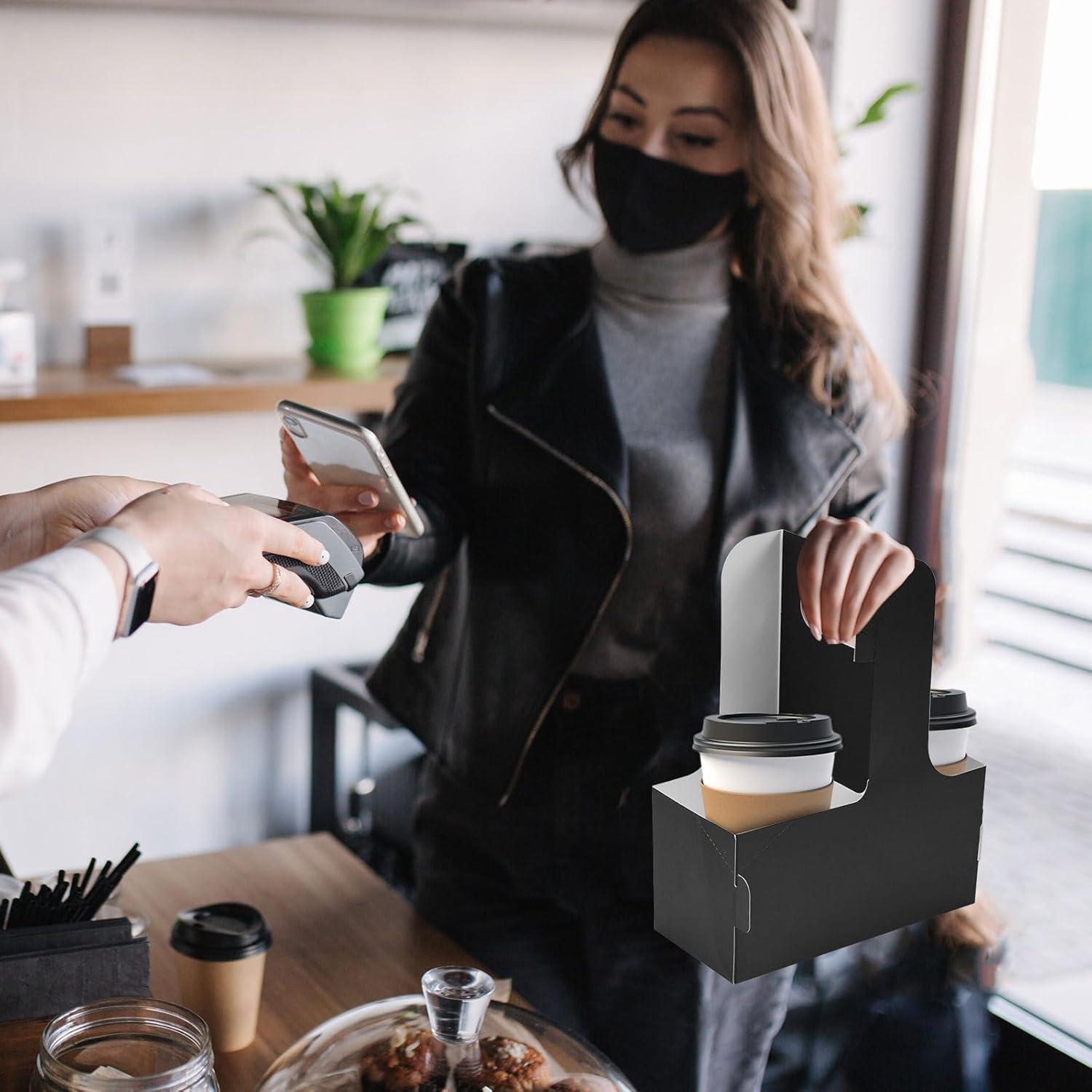 20 Soportes de Café de Cartón con Asa para 2 Tazas - Gosknor