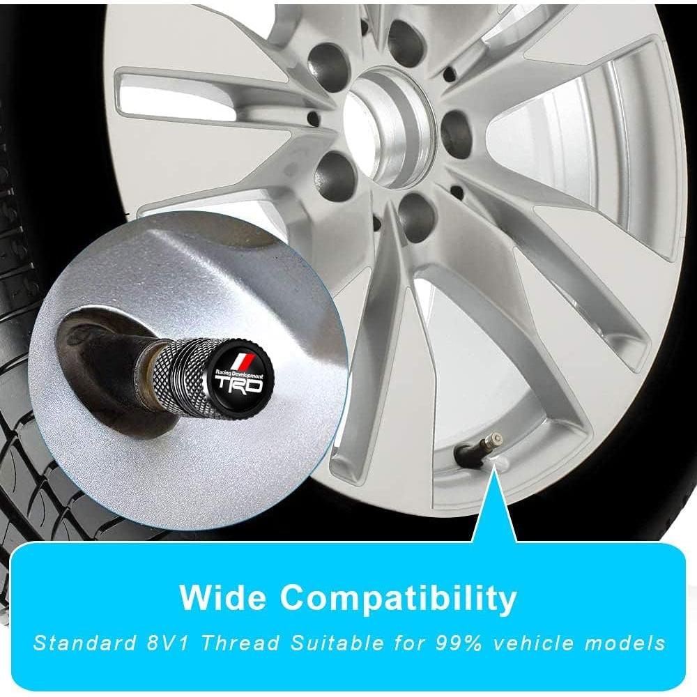 Tapa de Válvula de Neumático Tacoma 4 Piezas Aluminio Negro