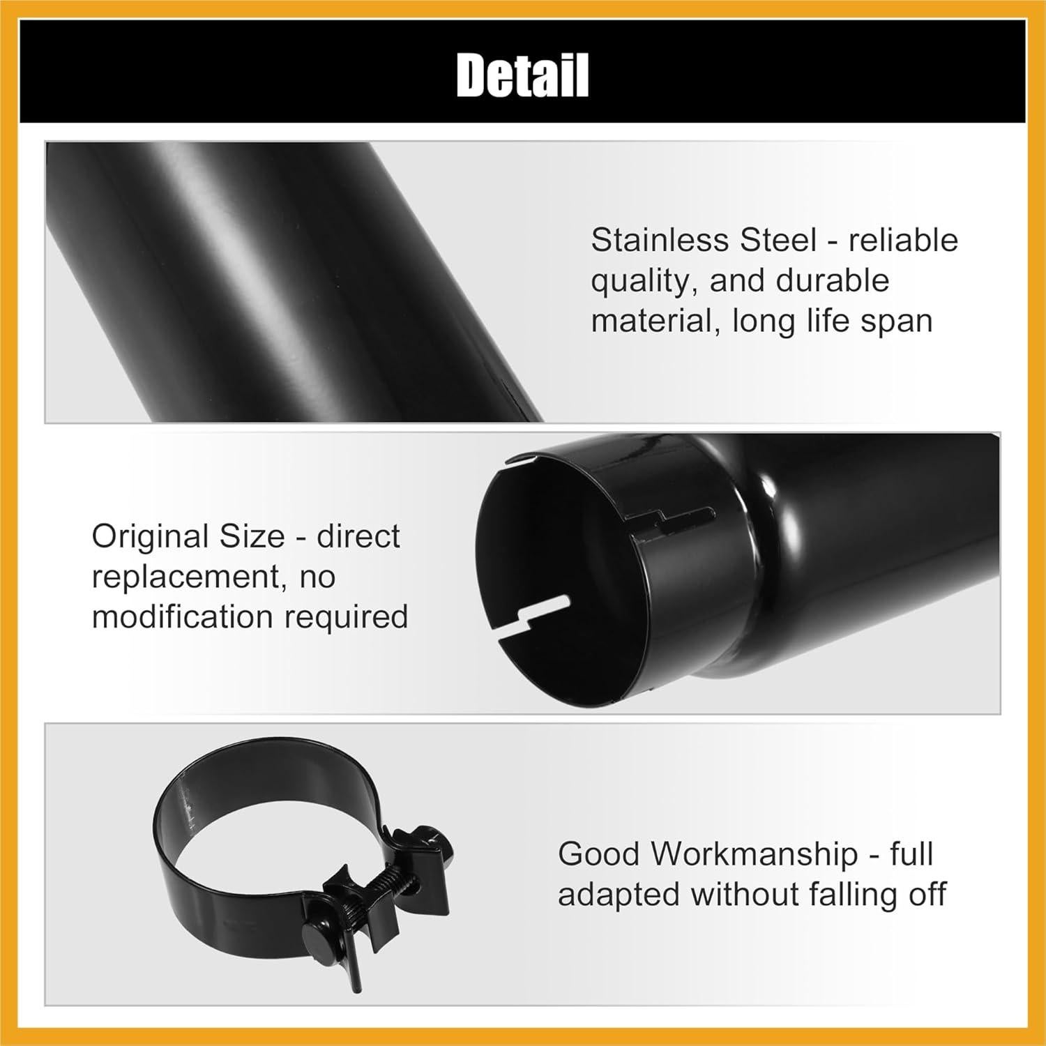 Tubo de Extensión de Escape Acero Inoxidable Partuto para Toyota Tacoma 2018-2023