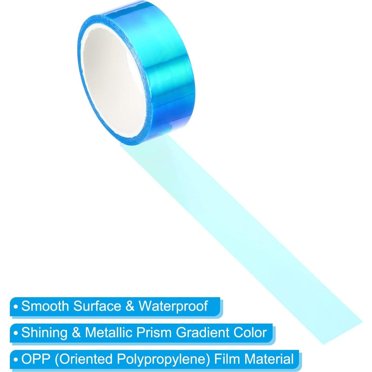 Cinta Metalizada PATIKIL 15 mm x 5 m, 3 rollos azul para manualidades