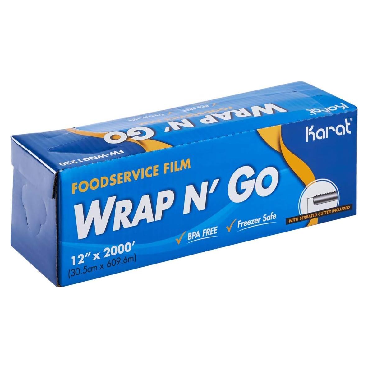 Película de Alimentos Karat WRAP N GO 30.48 cm x 609.6 m con Cortador