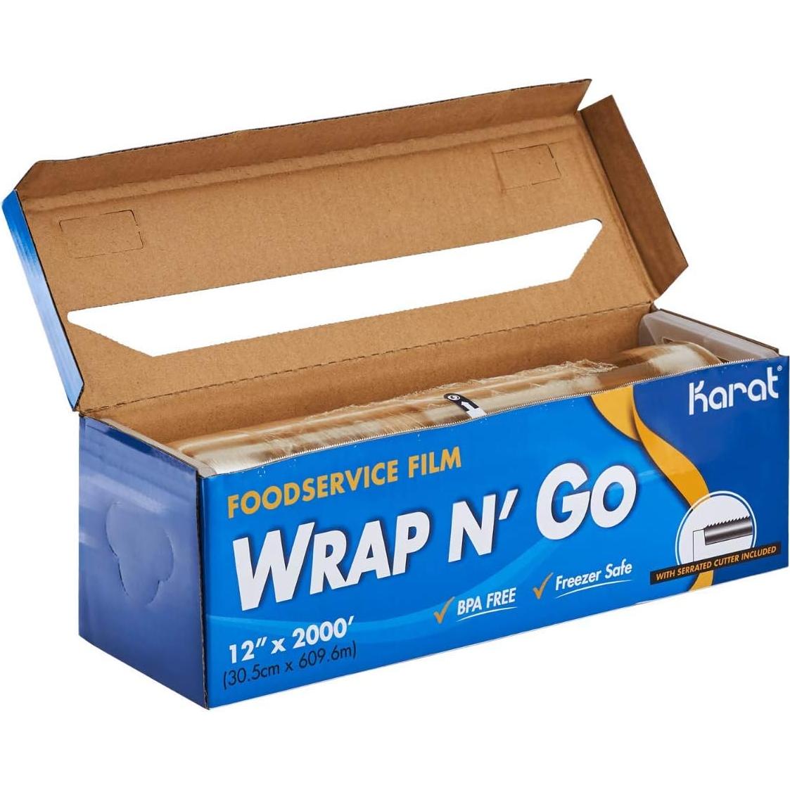 Película de Alimentos Karat WRAP N GO 30.48 cm x 609.6 m con Cortador