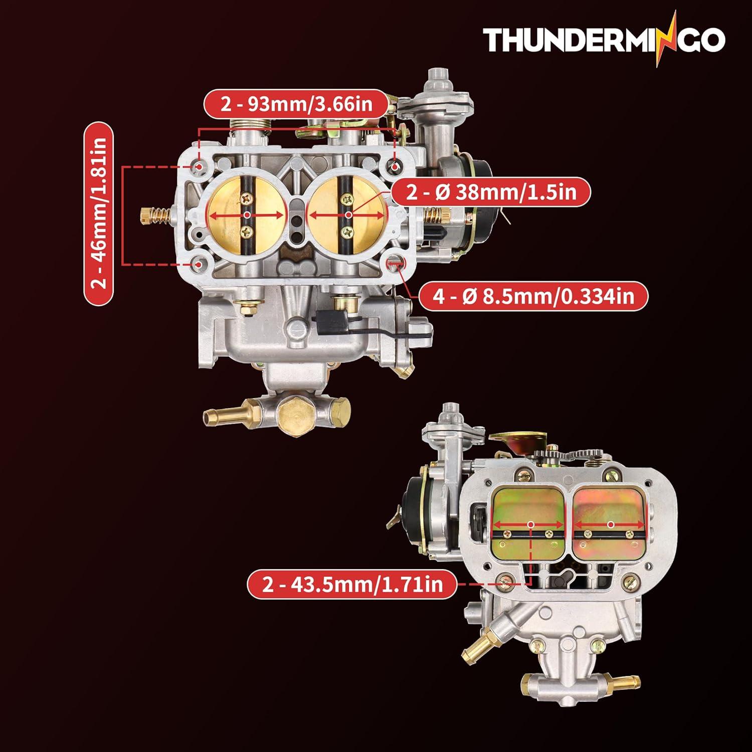 Carburador 38/38 THUNDERMINGO con Choke Eléctrico 390 CFM