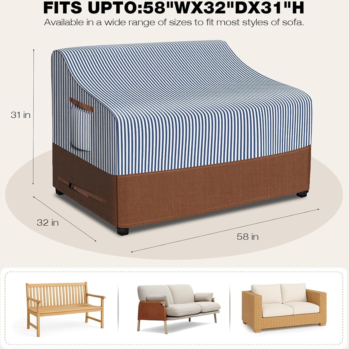 Funda de Sofá Exterior Impermeable Lekesky 147x81x79 cm Rayas