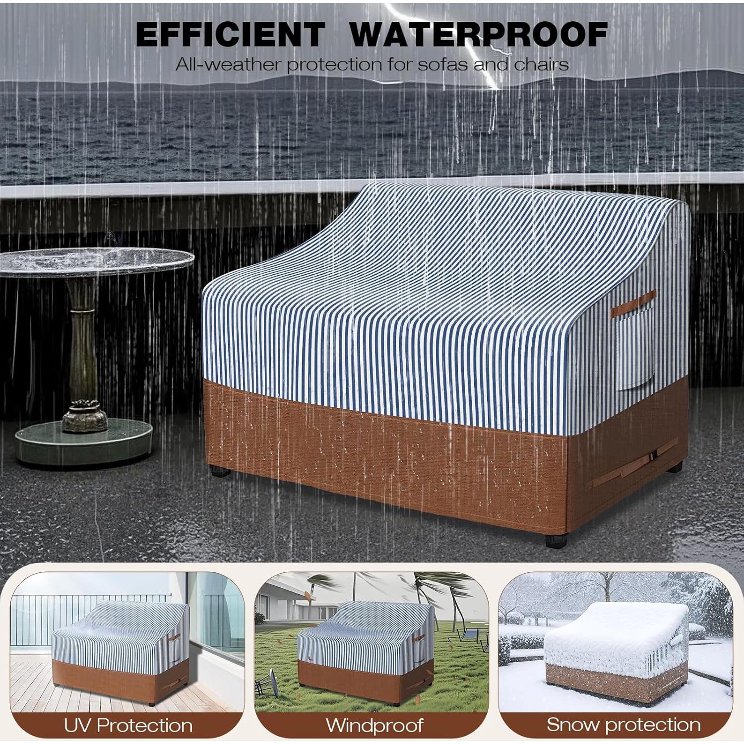 Funda de Sofá Exterior Impermeable Lekesky 147x81x79 cm Rayas