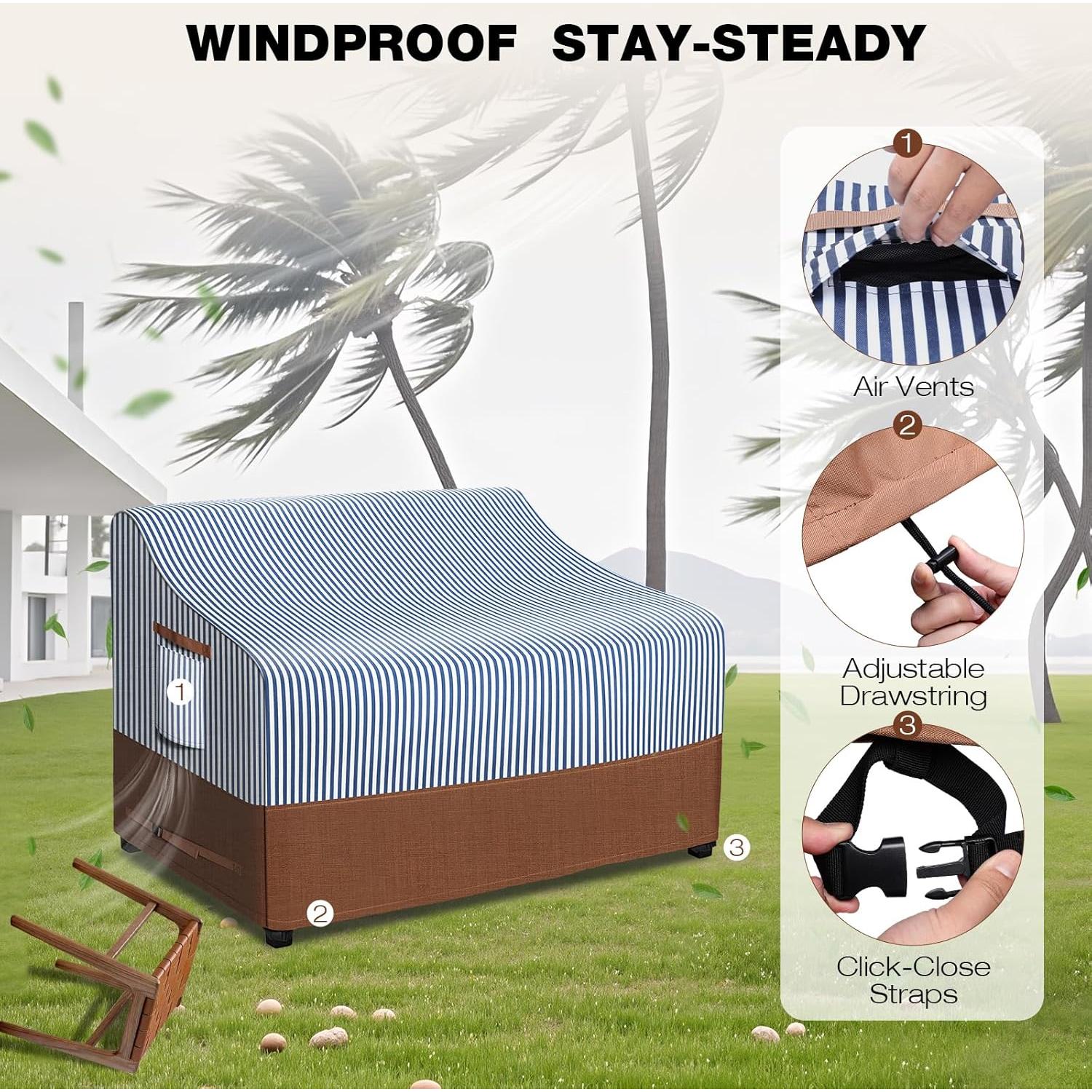 Funda de Sofá Exterior Impermeable Lekesky 147x81x79 cm Rayas