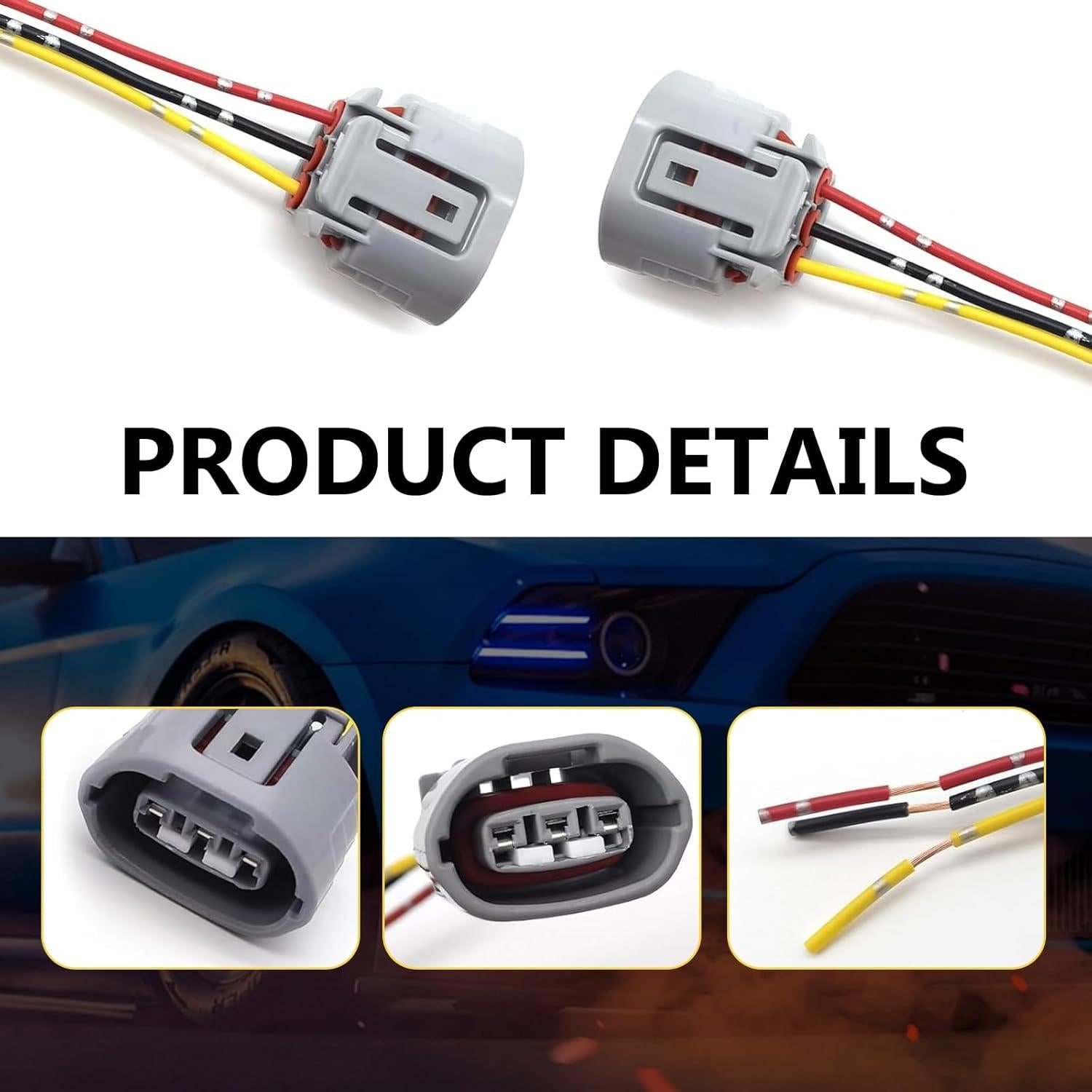Conector de Arnes de Cableado de Alternador 3 Pines MLY - 2 Pack