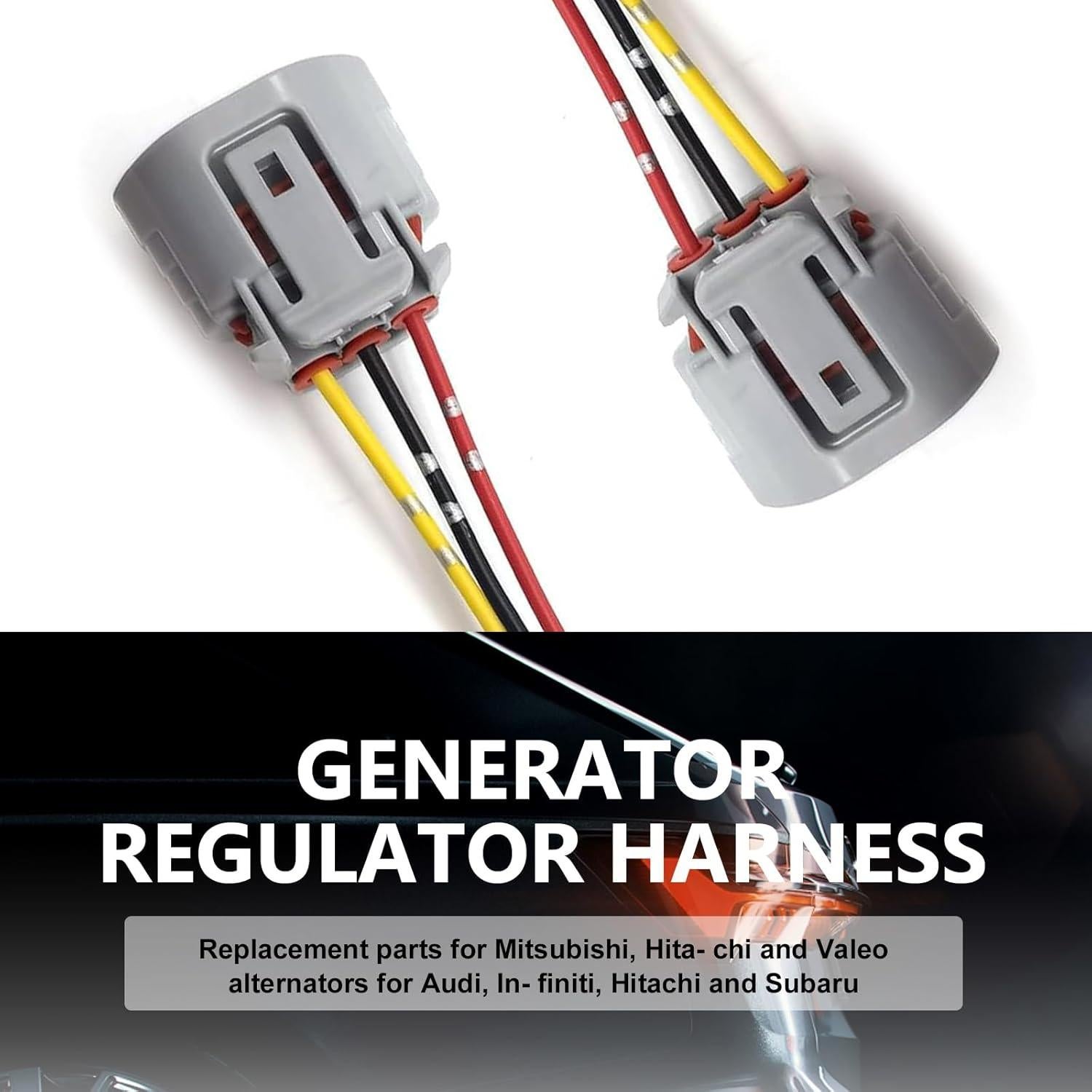 Conector de Arnes de Cableado de Alternador 3 Pines MLY - 2 Pack