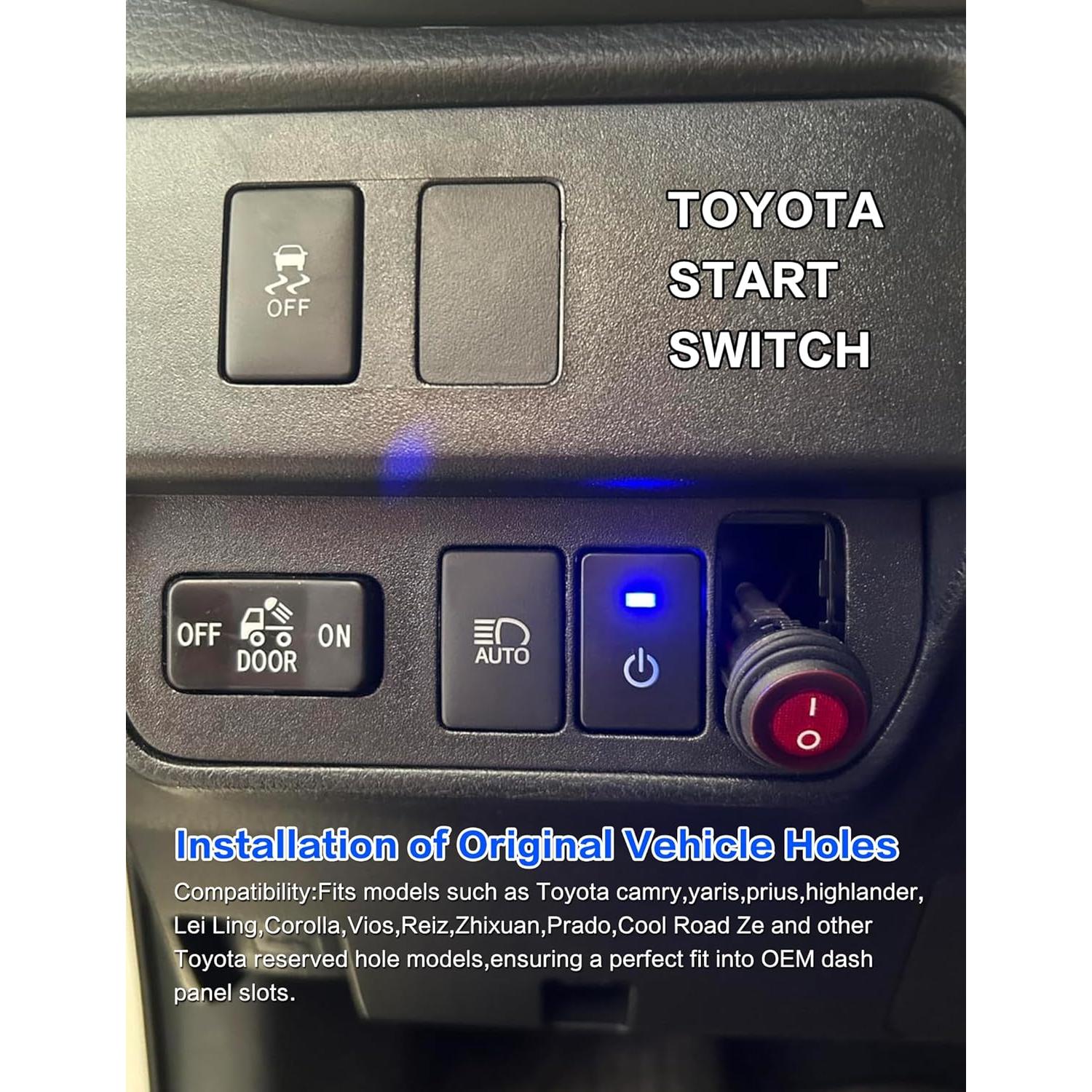 Interruptor pulsador LED azul 12V Iztor para Toyota