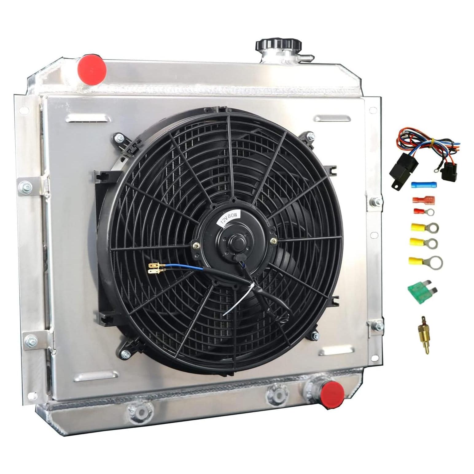 Radiador de Aluminio 4 Filas COOLINGBEST para Toyota FJ40 FJ45 1958-1984