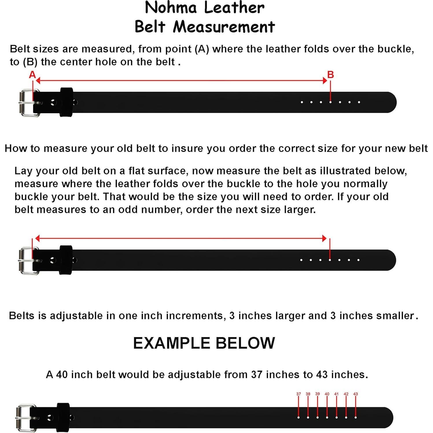 Cinturón de Cuero Clásico Nohma 111,76 cm Doble Punta