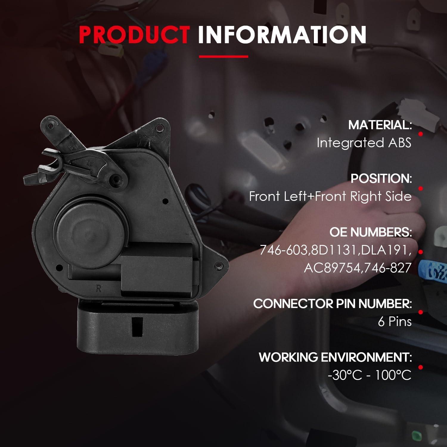 CCIYU Door Latch Lock Actuator Fit for Toyota for RAV4 2000 2001 2002 2003 2004 2005, Door Lock Actuator Front Left+Front Right Assembly, Replaces # 746-603,8D1131