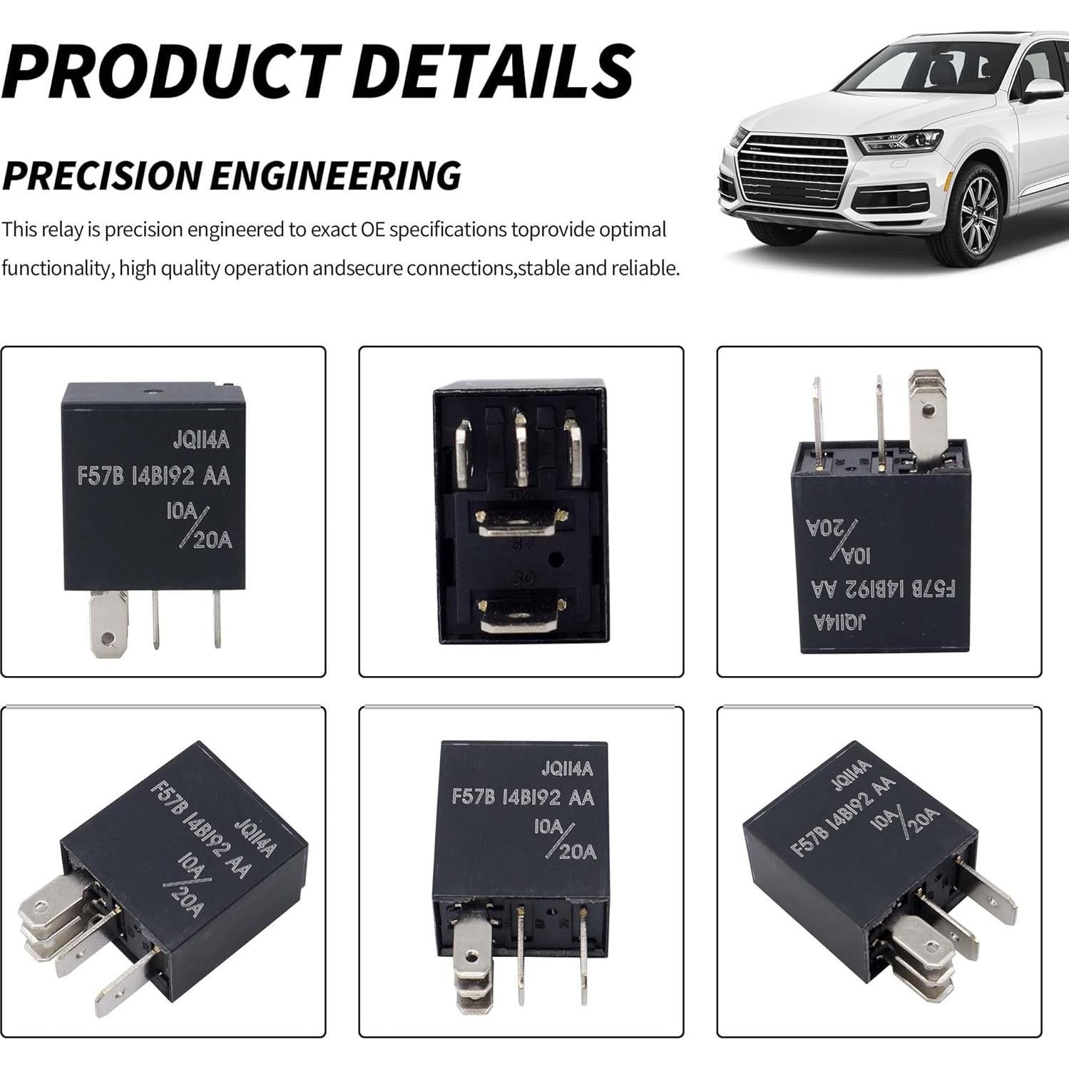 Relé Automotriz HiSport F57B14B192AA 12VDC 5 Pines 2PCS
