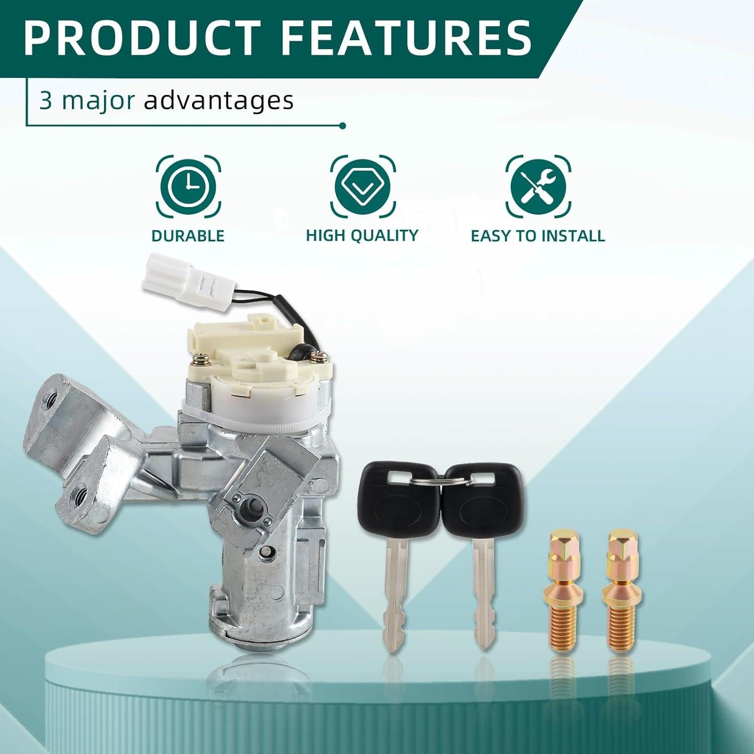 Interruptor de Cilindro de Bloqueo de Encendido AUTOKAY 45020-06-4 para Toyota Camry 2002-2006