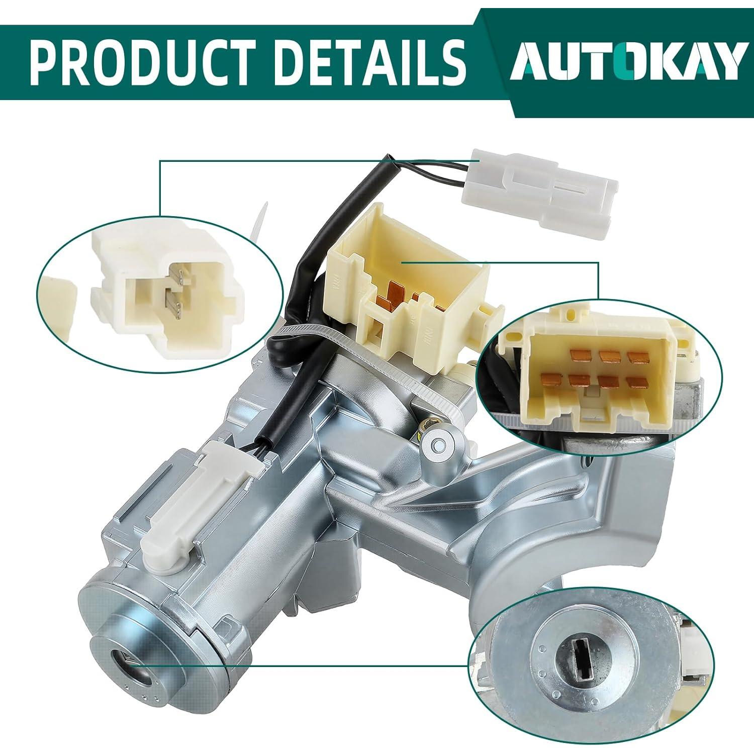 Interruptor de Cilindro de Bloqueo de Encendido AUTOKAY 45020-06-4 para Toyota Camry 2002-2006