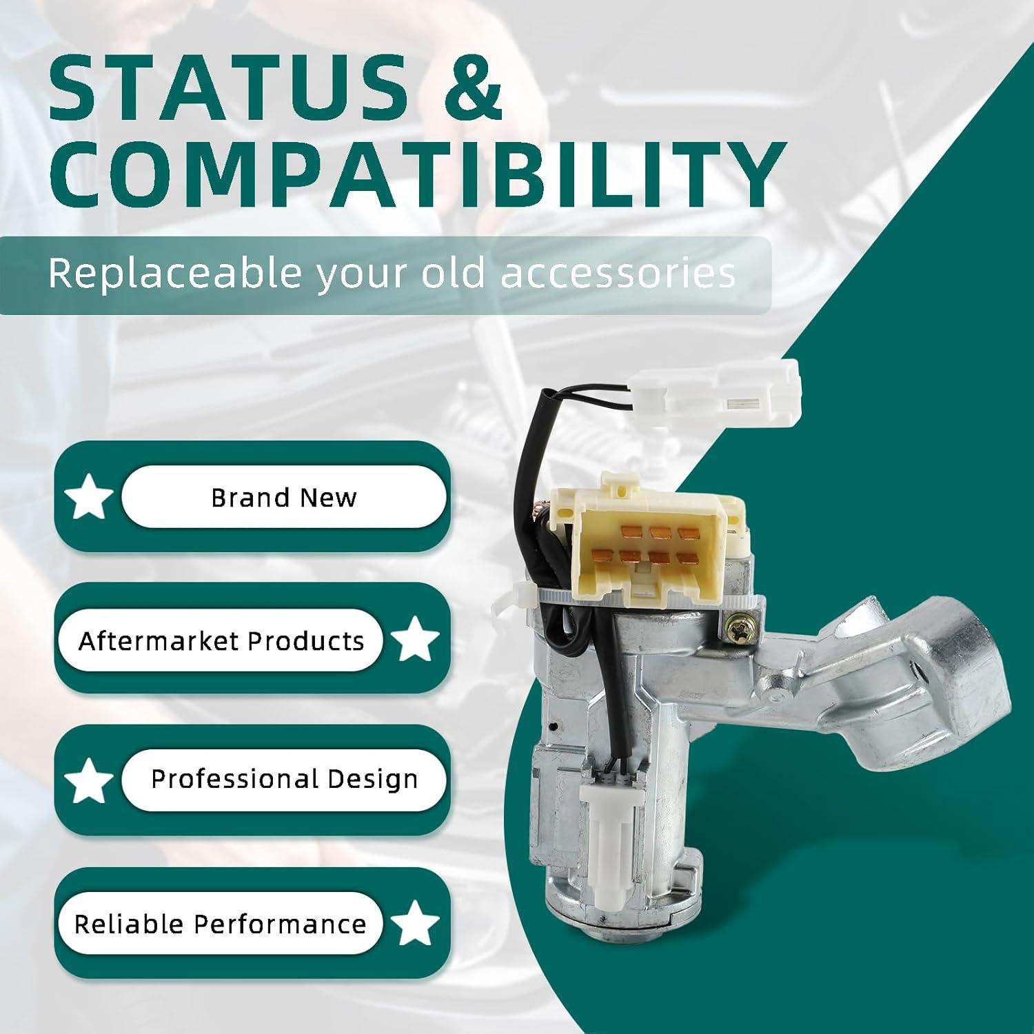 Interruptor de Cilindro de Bloqueo de Encendido AUTOKAY 45020-06-4 para Toyota Camry 2002-2006