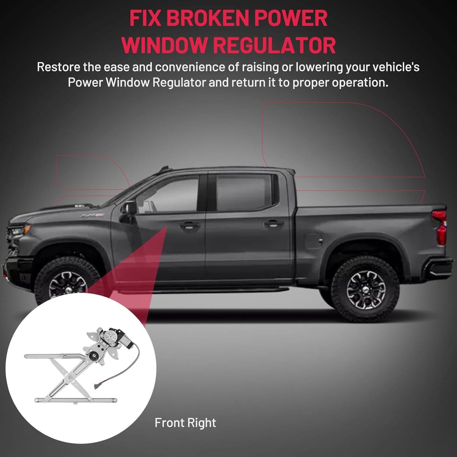 Regulador de Ventana Eléctrico BDFHYK Frontal Derecho Toyota Tacoma 1995-2004
