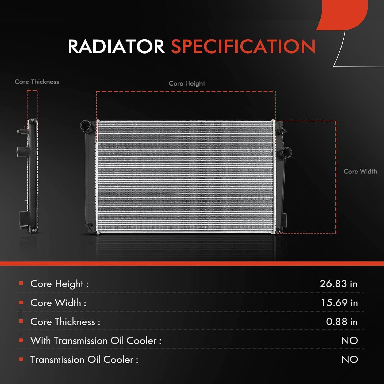 Radiador de Refrigerante A-Premium para Toyota RAV4 2009-2015