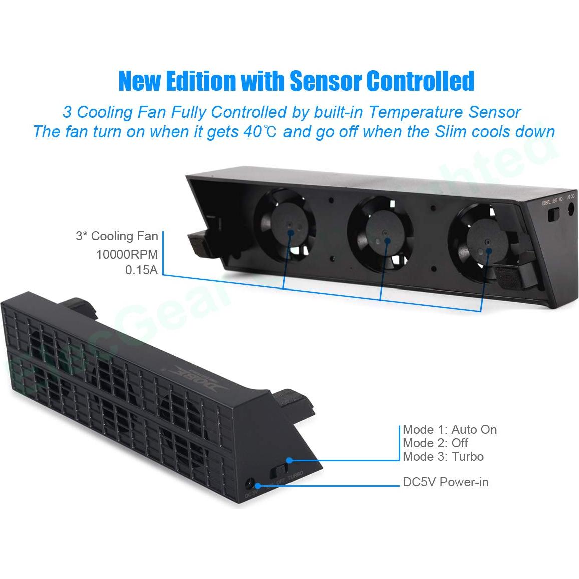 Ventilador de Enfriamiento ElecGear TP4-819 para PS4 Slim