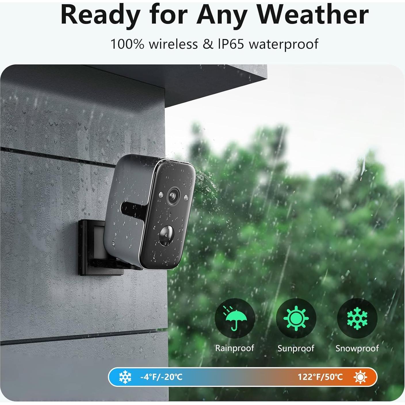 Cámara de Seguridad Inalámbrica Aismeil F7 2K 180° AI IP65