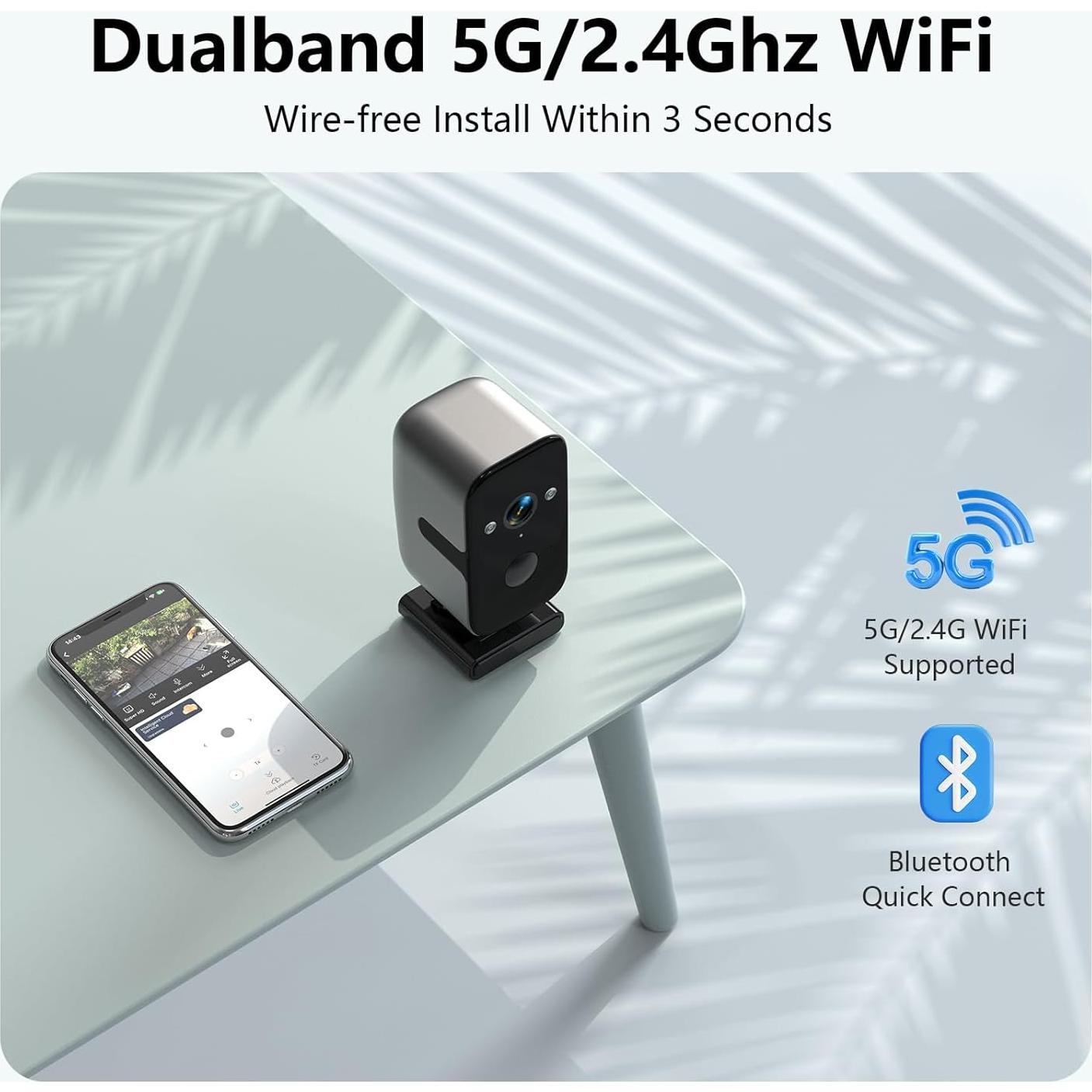 Cámara de Seguridad Inalámbrica Aismeil F7 2K 180° AI IP65