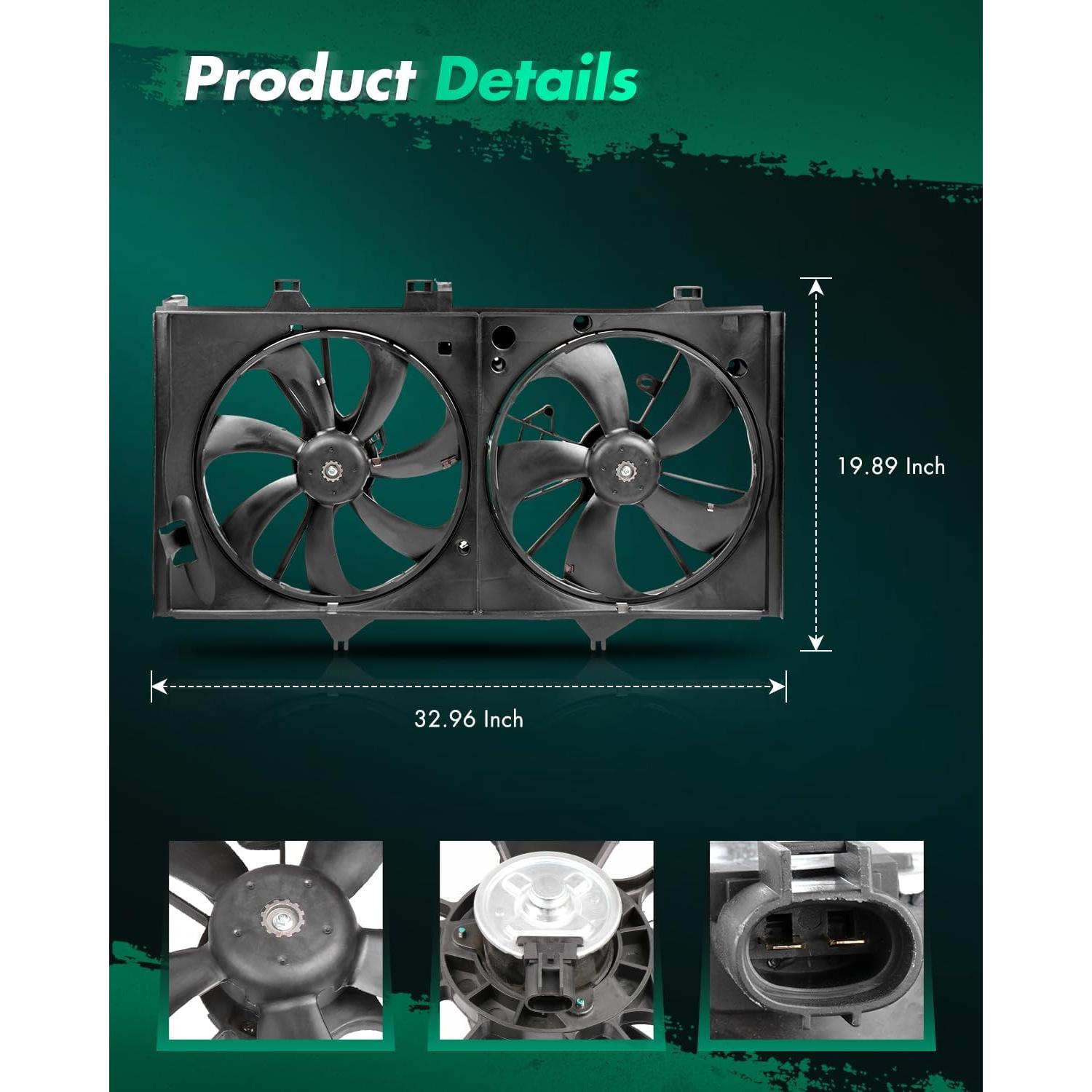 Ventilador de Radiador SCITOO 12V para Toyota Camry 2012-2017