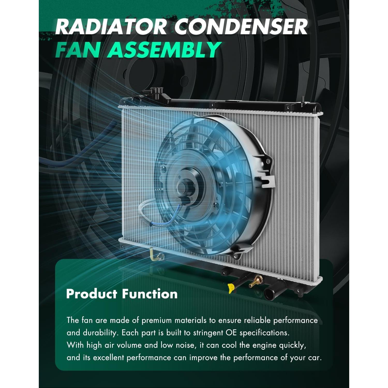 Ventilador de Radiador SCITOO 12V para Toyota Camry 2012-2017