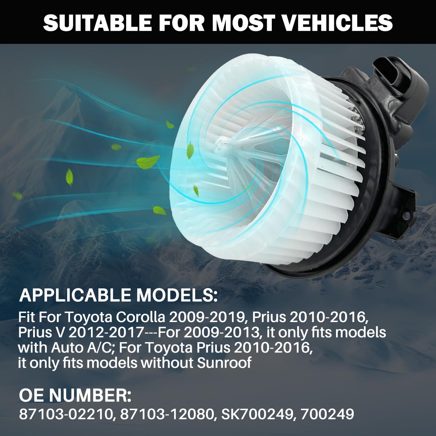 Motor de Ventilador del Calefactor Aspligo 700249 para Toyota