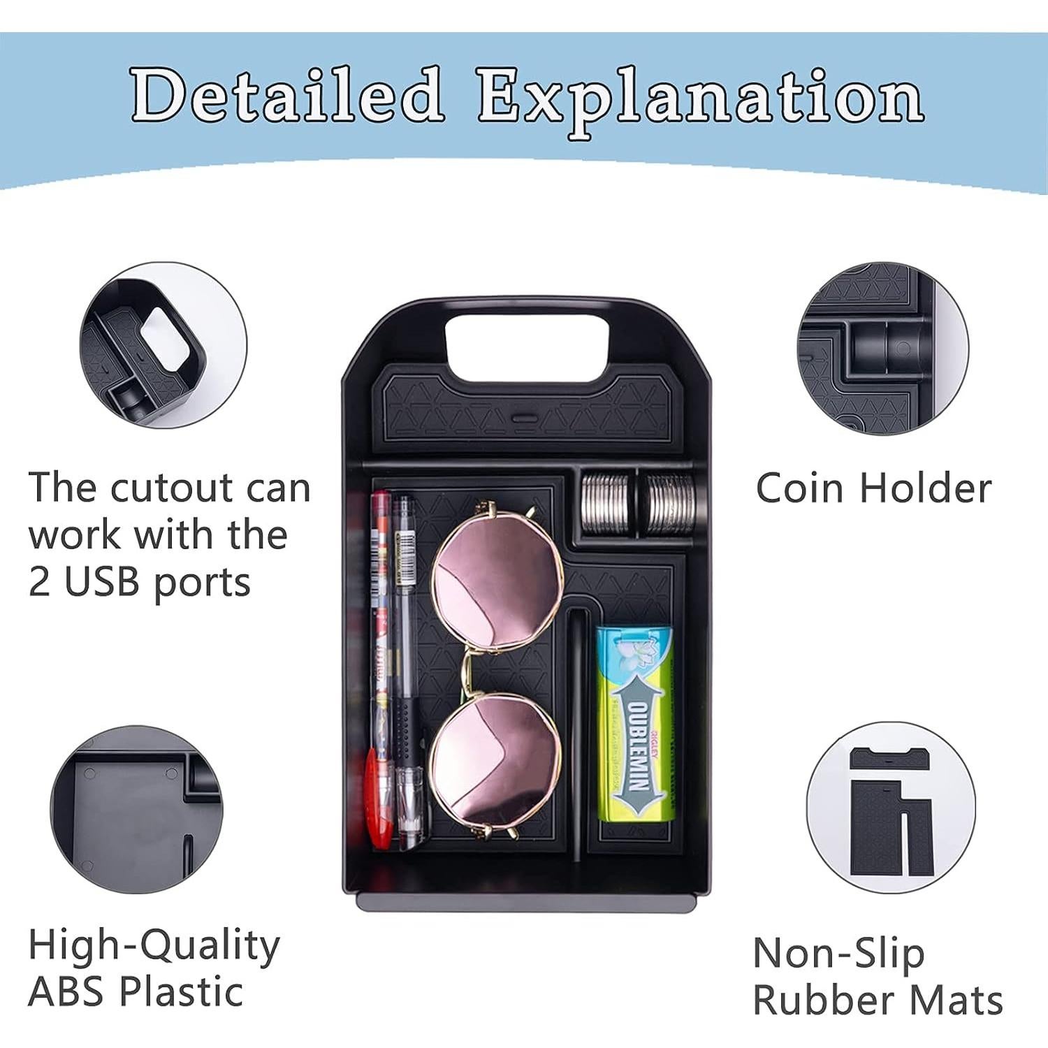 Organizador de Consola Central JDMCAR para Toyota RAV4 2019-2025