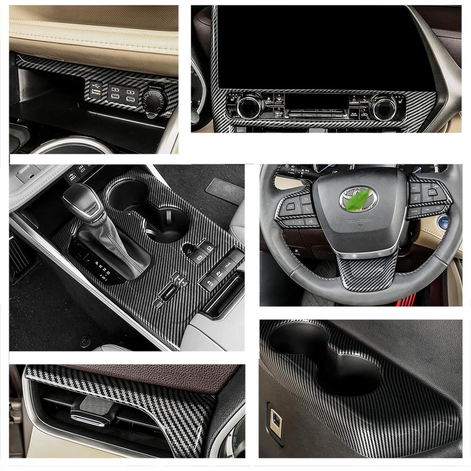 Cubierta Panel Cambio Marchas INUBOXES Fibra Carbono Toyota Highlander 2020-2022