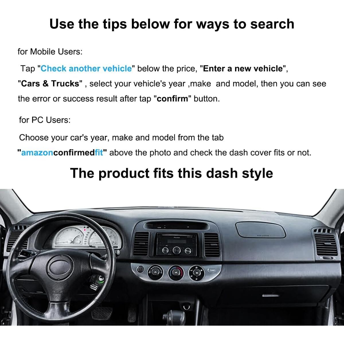 Funda de tablero personalizada Yiz para Toyota Camry 2002-2006