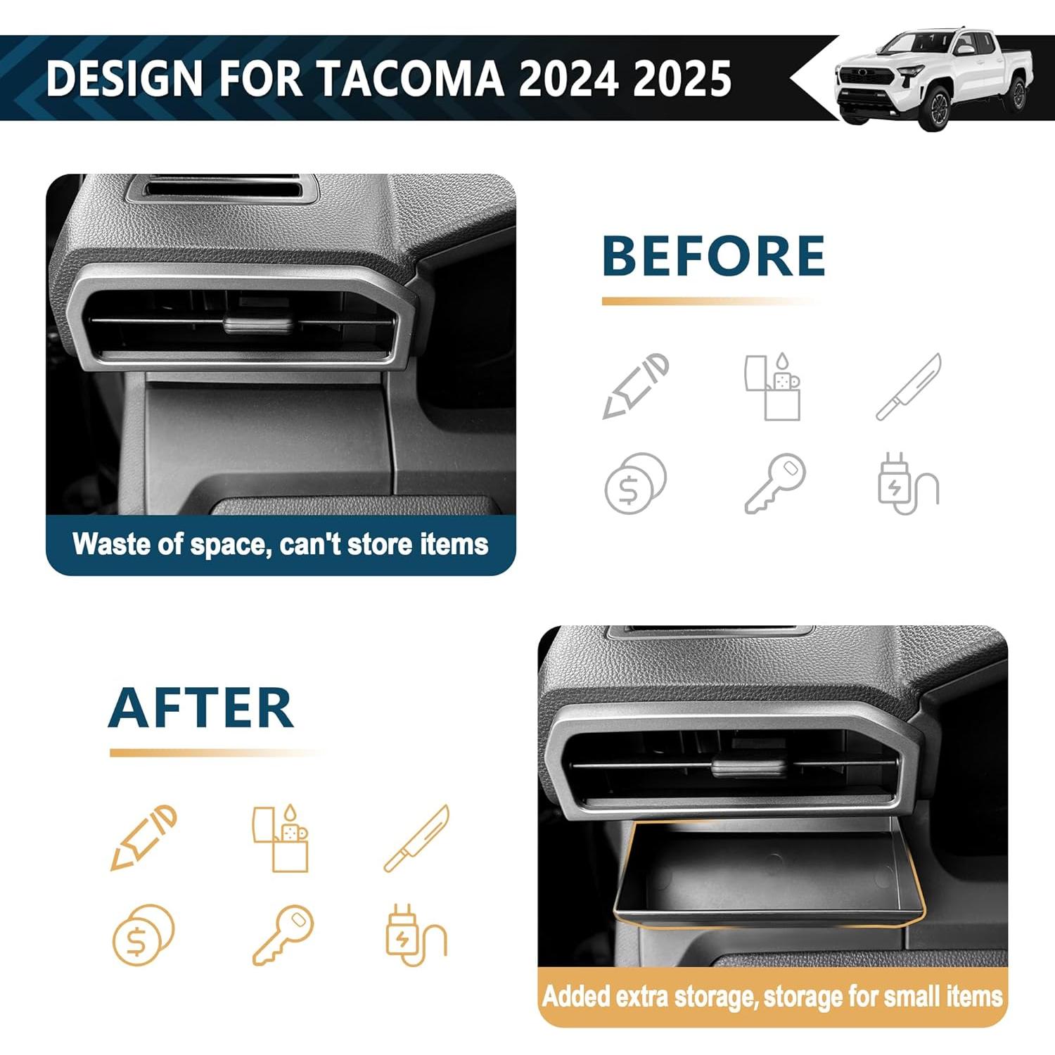 Caja de Almacenamiento para Ventilación Toyota Tacoma 2024-2025