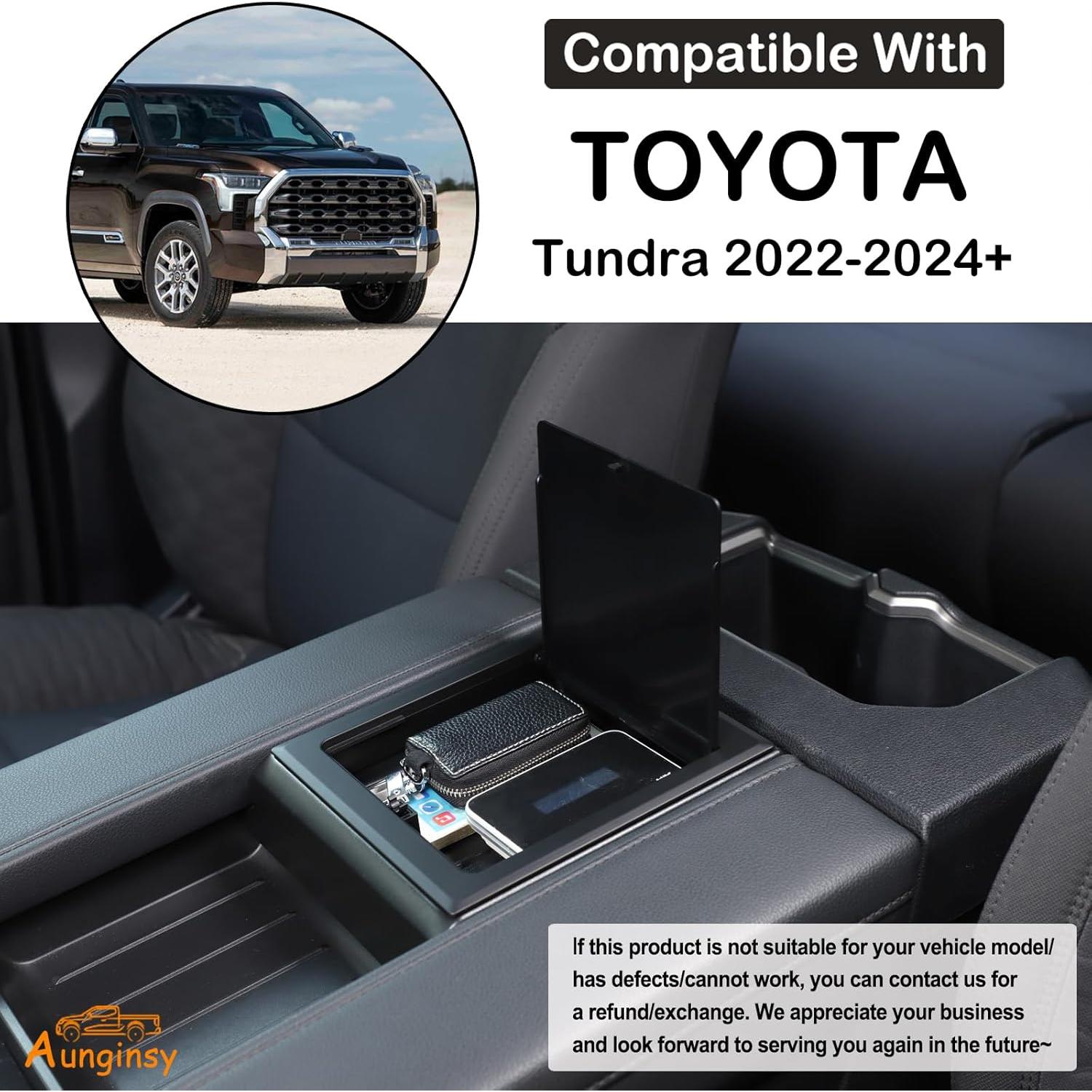 Cubierta de Almacenamiento Aunginsy para Apoyabrazos Toyota Tundra 2022-2025